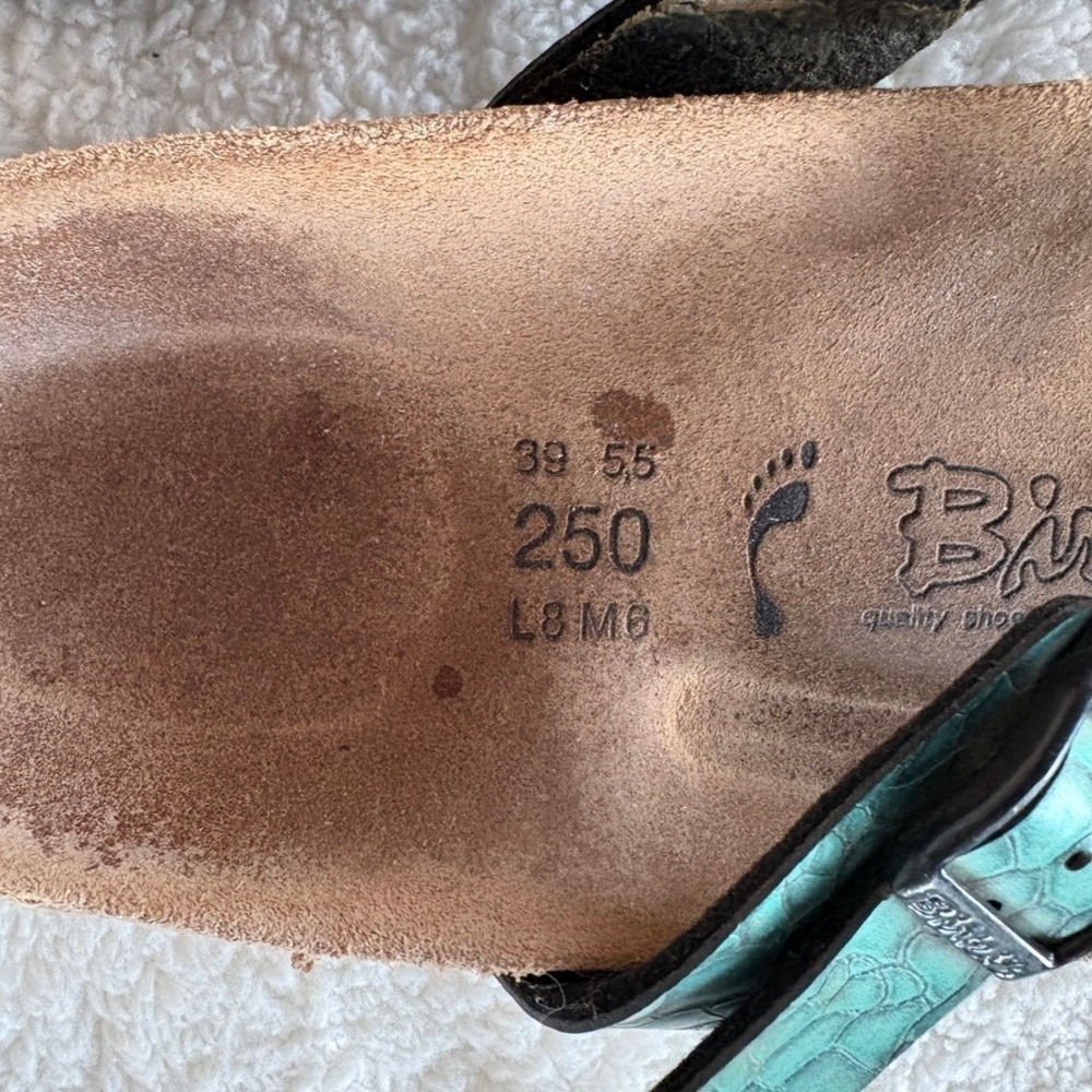 Birkenstock Birki's Sylt Birko Flor Turquoise Sandals Women's Size 39 N 8/8.5 - Picture 2 of 7
